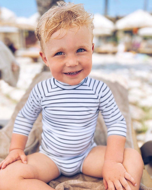 Baby Swimsuit - UPF50+ - Breton Stripes - Petit Filippe