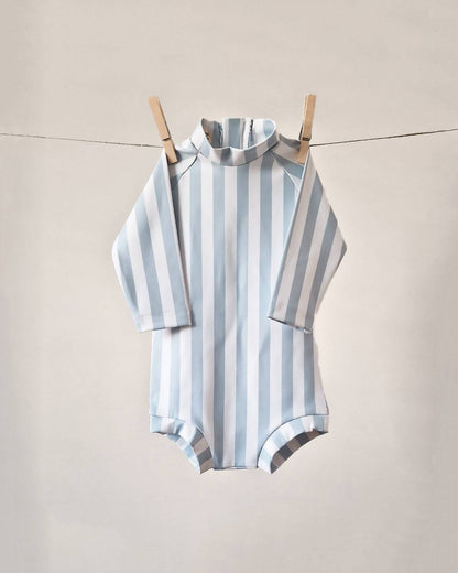 Baby Swimsuit - UPF50+ - Misty Blue Stripes - Petit Filippe