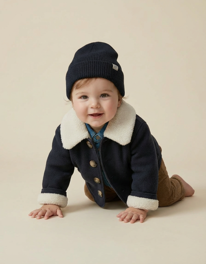 Teddy-Lined Jacket - Night Blue