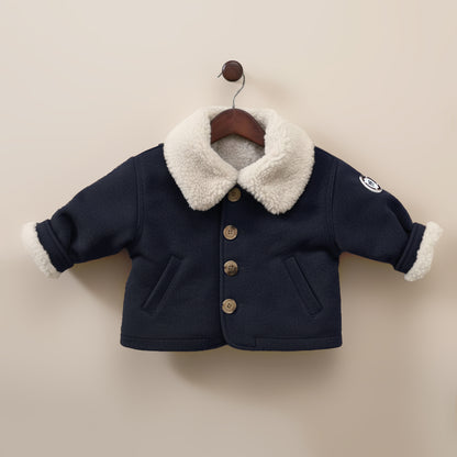 Veste doublée en peluche - Bleu nuit