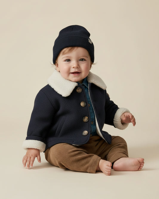 Teddy-Lined Jacket - Night Blue