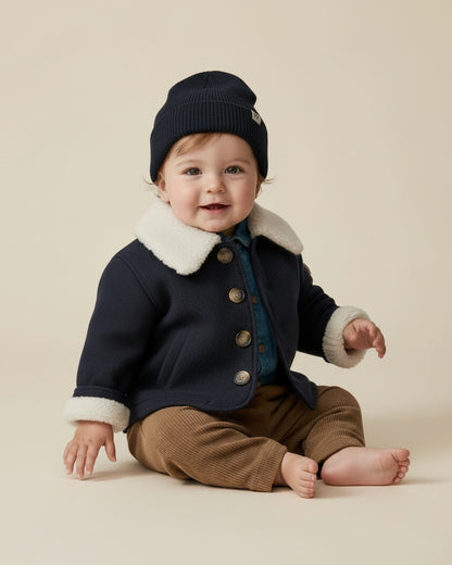 Teddy-Lined Jacket - Night Blue