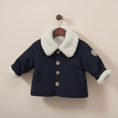 Veste doublée en peluche - Bleu nuit