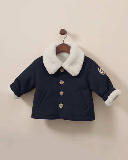 Veste doublée en peluche - Bleu nuit