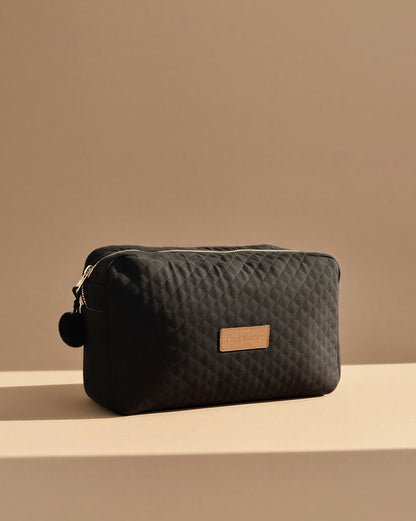 Quilted Toiletry Bag - Black - Petit Filippe