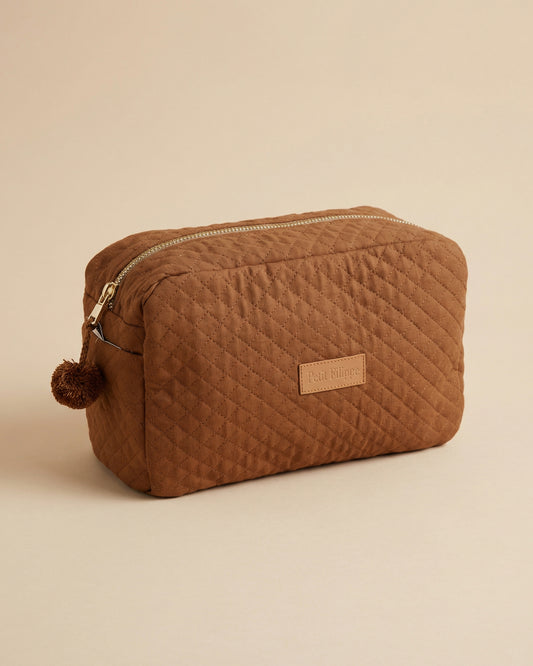 Quilted Toiletry Bag - Brick - Petit Filippe