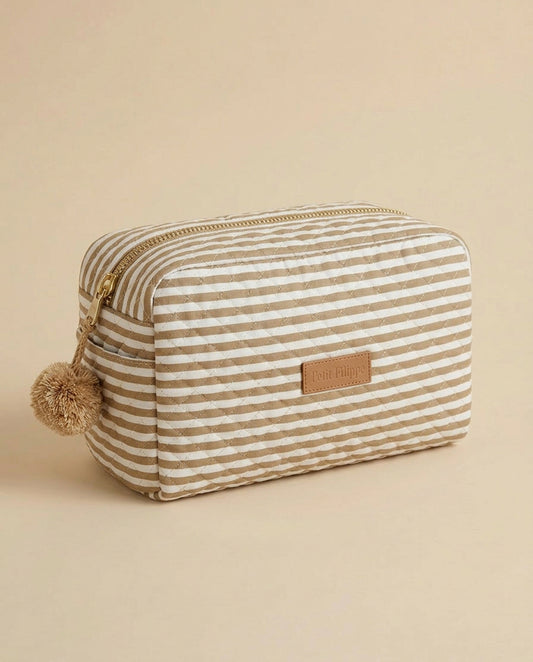 Quilted Toiletry Bag - Striped - Petit Filippe