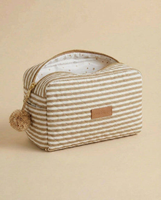 Quilted Toiletry Bag - Striped - Petit Filippe