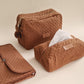 Quilted Toiletry Bag - Brick - Petit Filippe