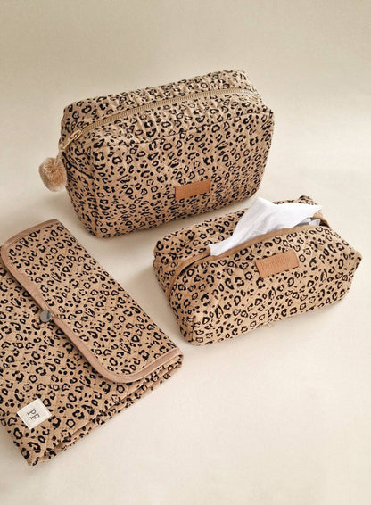 Quilted Toiletry Bag - Leopard Petit Filippe Quilted Toiletry Bag - Leopard Petit Filippe