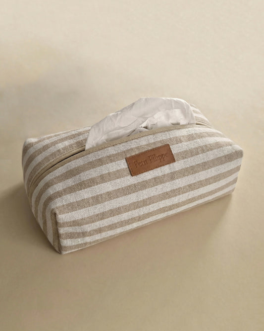 Baby Wipes Cover - Oatmeal Striped