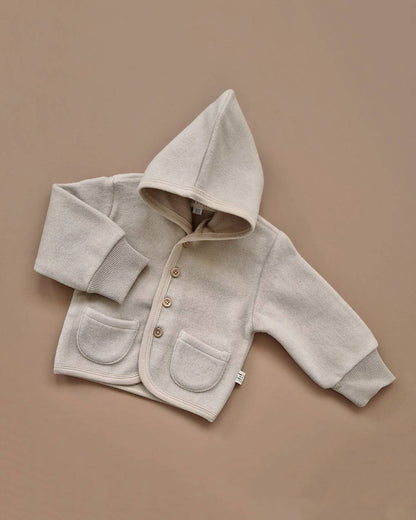 Merino Wool Fleece Jacket - Oatmeal - Petit Filippe