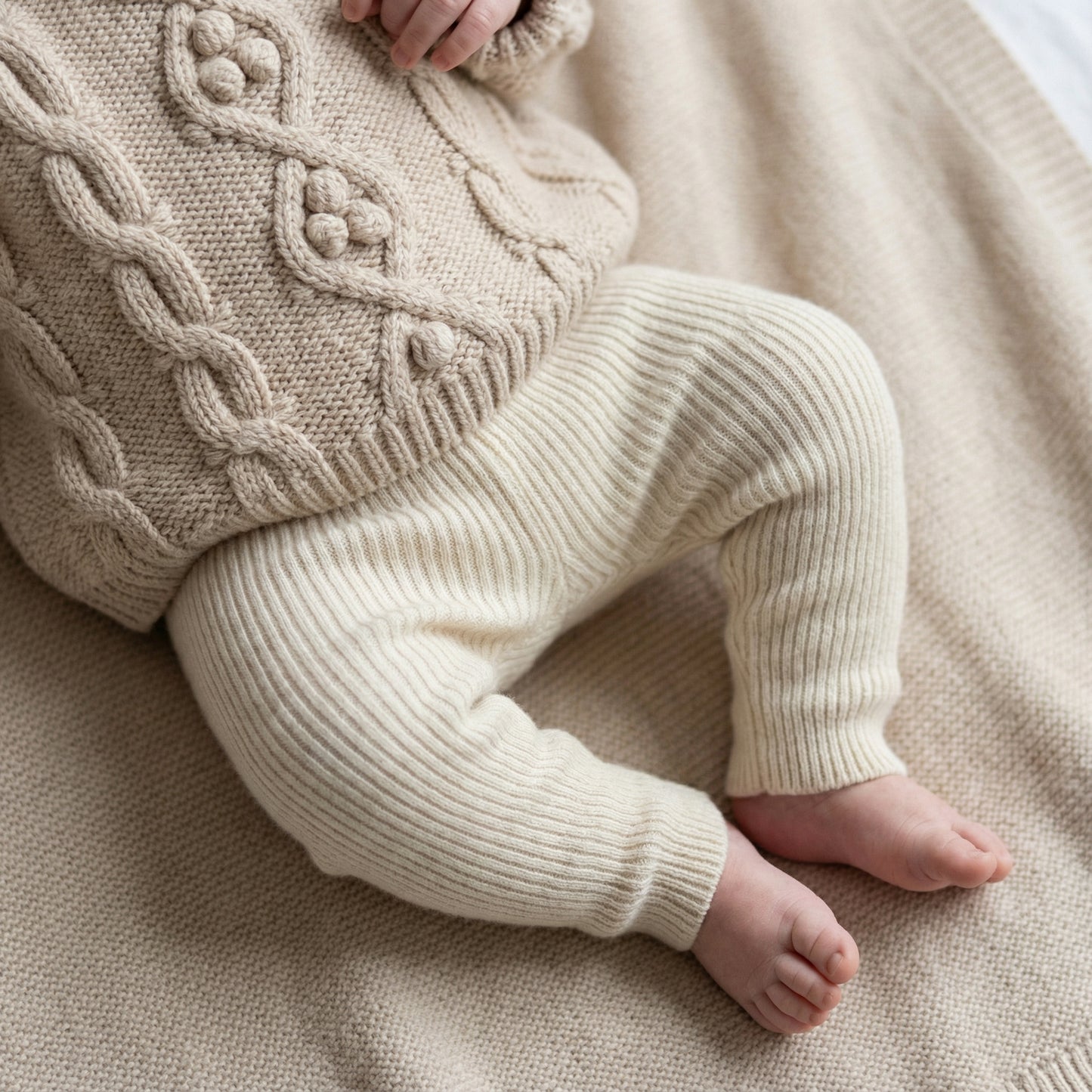 Rib Pants - Merino Wool - Ecru