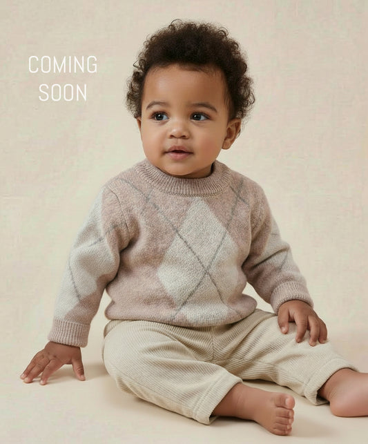 COMING SOON - Argyle Sweater - Merino Wool - Oat