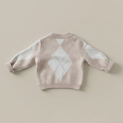 Argyle Sweater - Merino Wool - Oat
