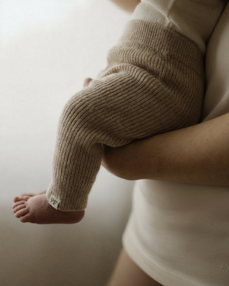 Rib Pants - Merino Wool - Oat - Petit Filippe