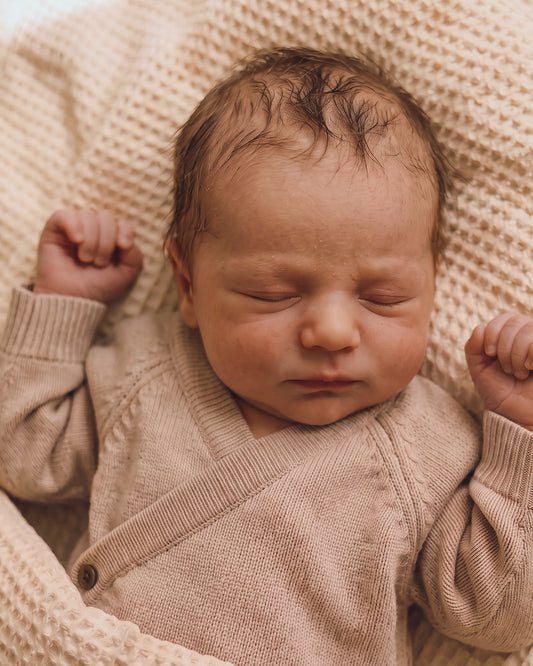 Wrap Cardigan - Cotton - Oatmeal - Petit Filippe