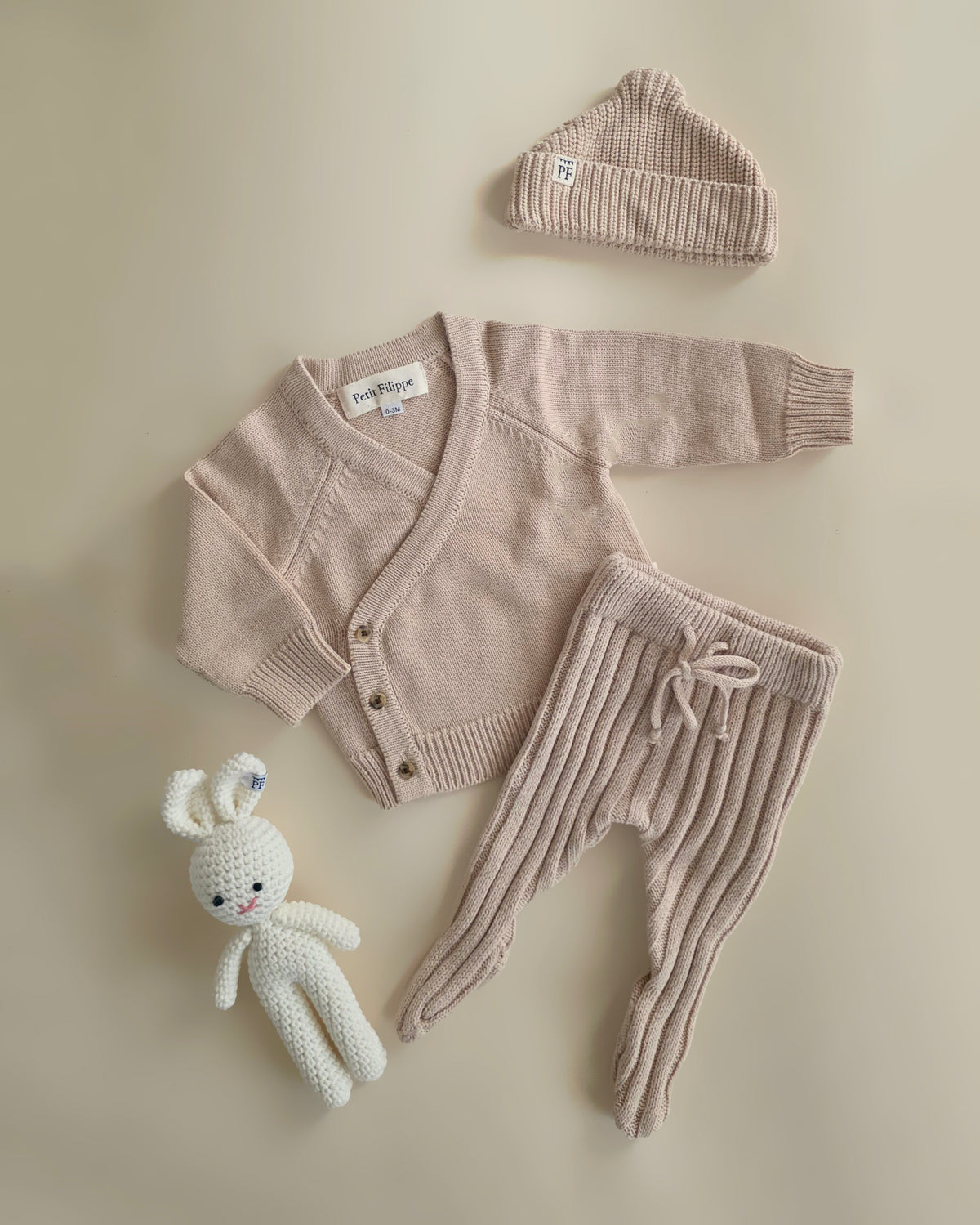 Wrap Cardigan - Cotton - Oatmeal - Petit Filippe