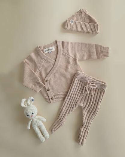 Wrap Cardigan - Cotton - Oatmeal - Petit Filippe