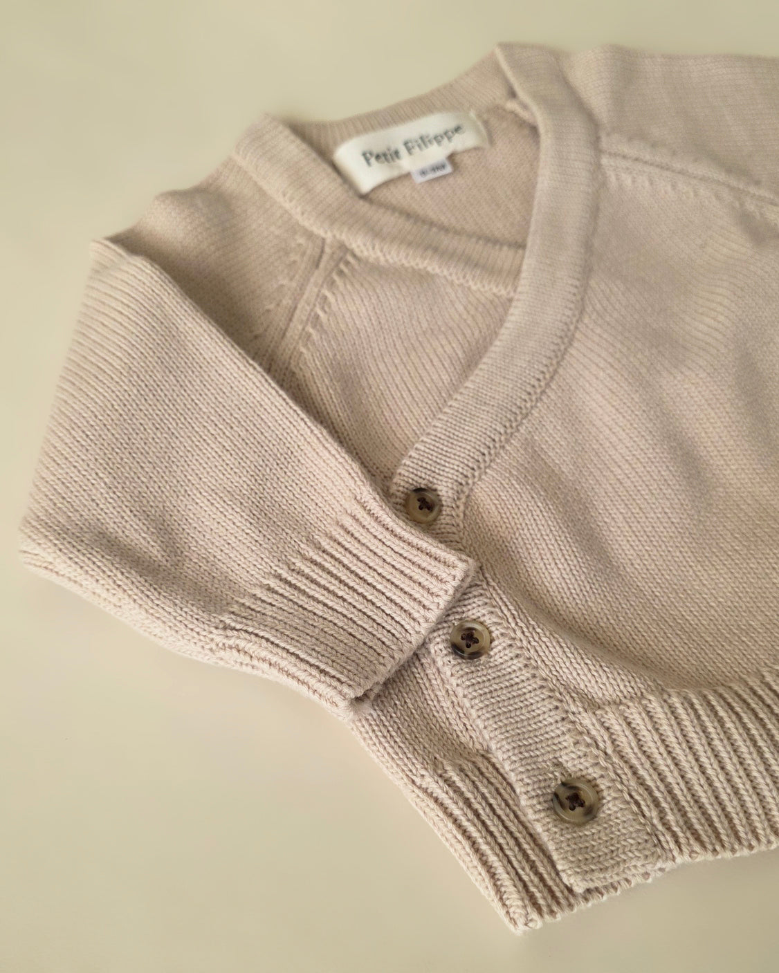 Wrap Cardigan - Cotton - Oatmeal - Petit Filippe