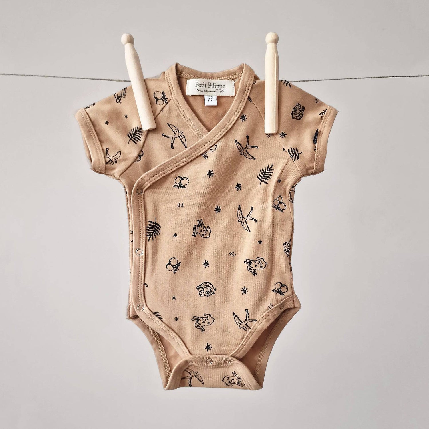 Baby Bodysuit - Short Sleeves - Botanica - Petit Filippe