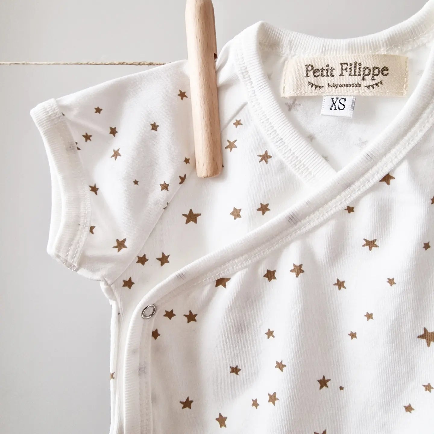Baby Bodysuit - Short Sleeves - Stars - Petit Filippe