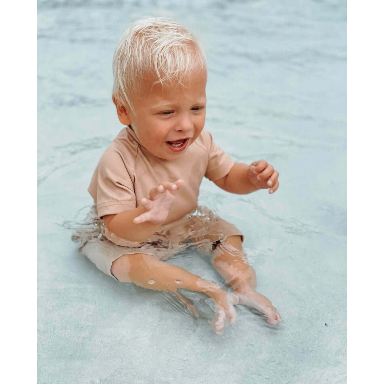 Baby Swim Playsuit - UPF50+ - Beige - Petit Filippe