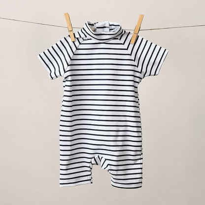 Baby Swim Playsuit - UPF50+ - Breton Stripes - Petit Filippe