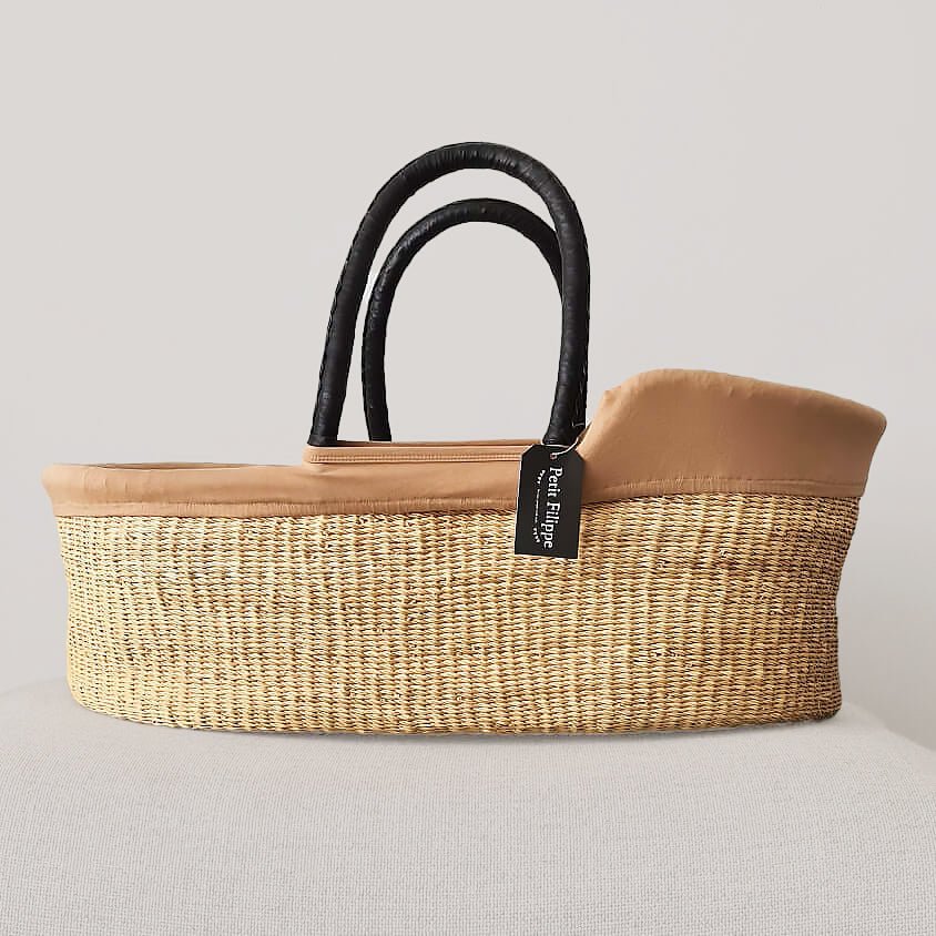 Cotton Moses Basket Liner - Beige - Petit Filippe