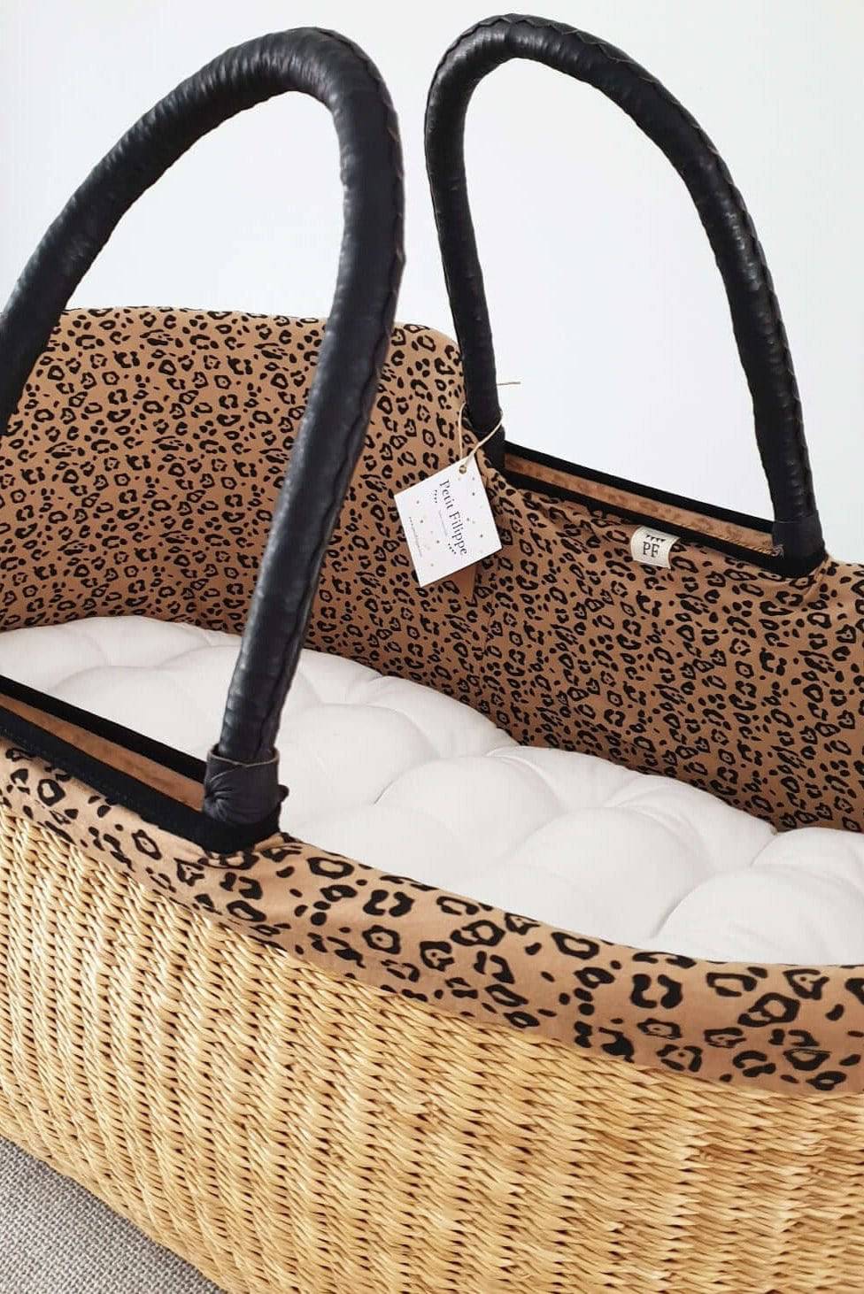 Cotton Moses Basket Liner Leopard Petit Filippe cotton-moses-basket-liner-leopard-petit-filippe