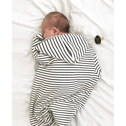 Cozy Hooded Wrap - Breton Stripes - Petit Filippe