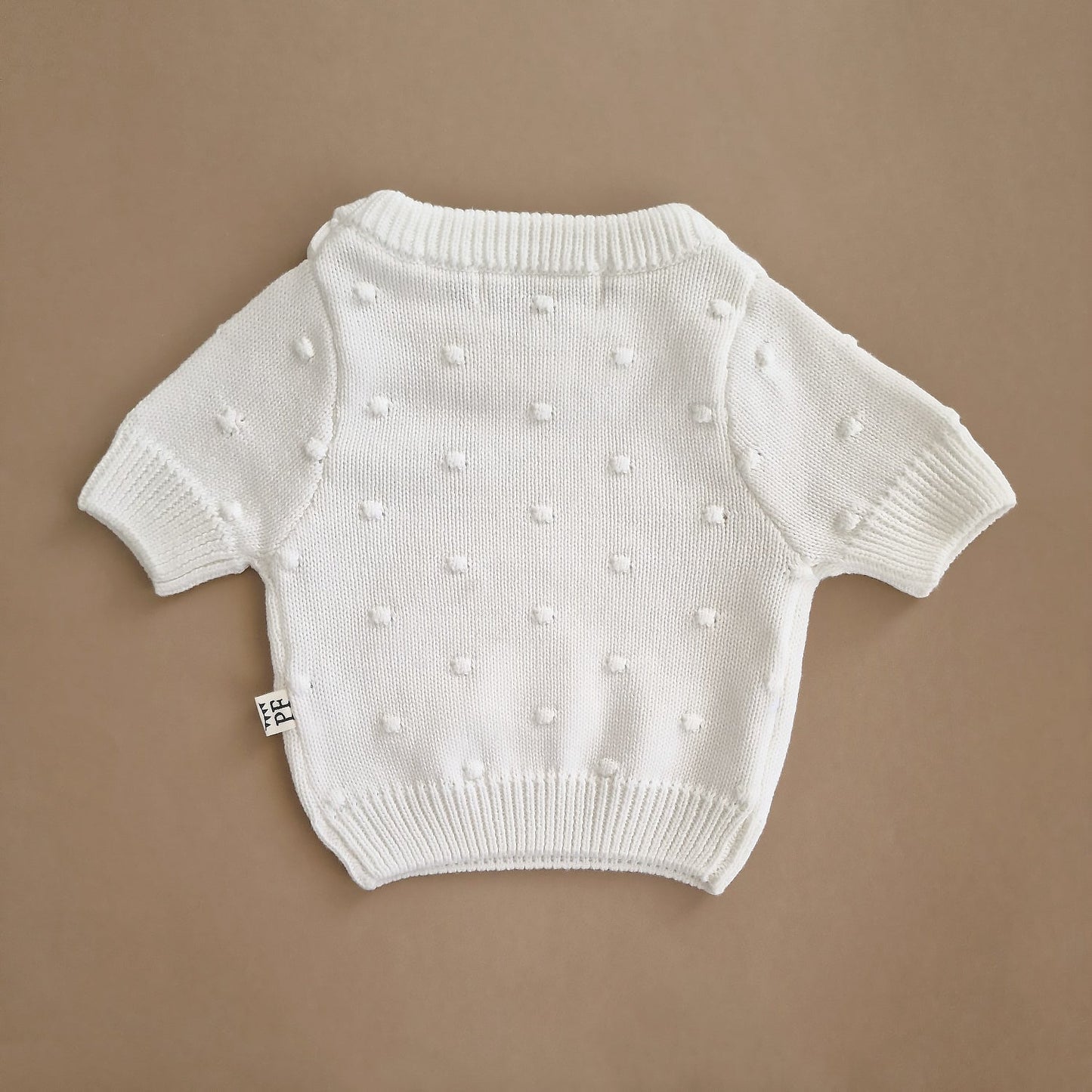 Dotted Sweater - Short Sleeve - Cotton - Ivory - Petit Filippe