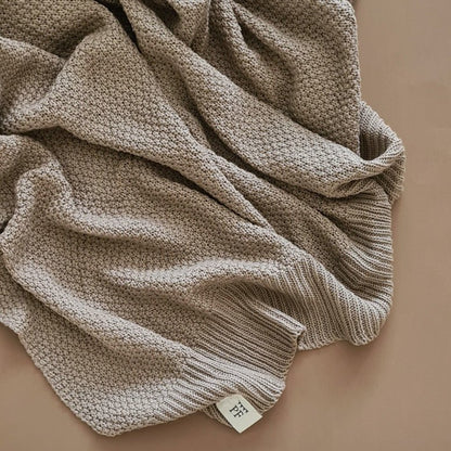 Knitted Blanket - Cotton - 130 x 80 cm - Beige - Petit Filippe