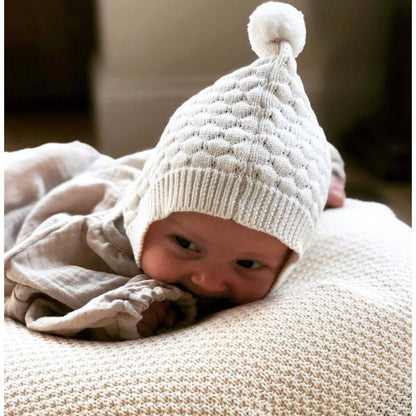 Knitted Bonnet Cotton Ivory – Petit Filippe