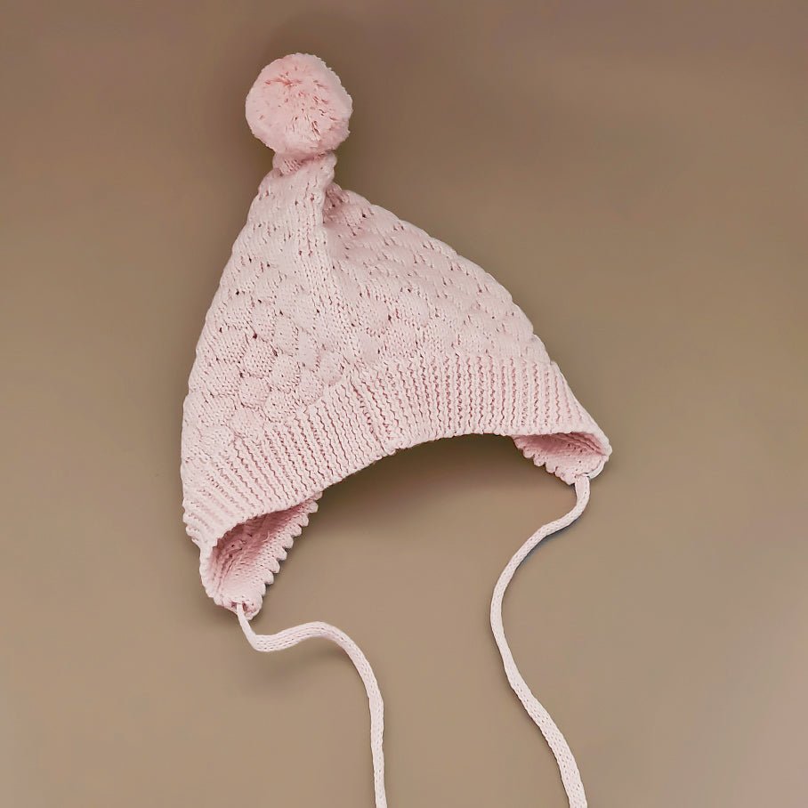 Knitted Bonnet - Cotton - Peony Pink - Petit Filippe