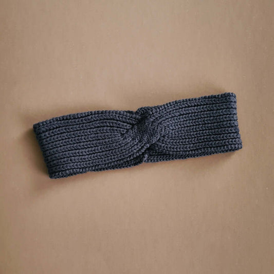 Knitted Headband - Cotton - Graphite - Petit Filippe
