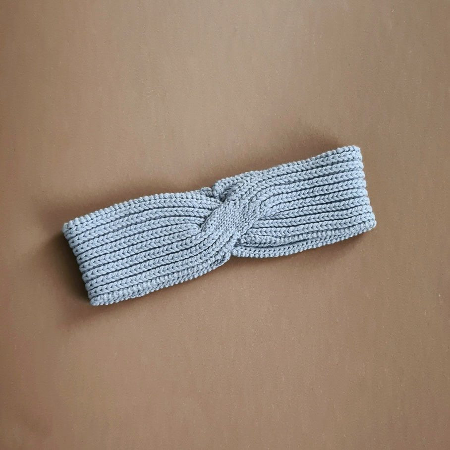 Knitted Headband - Cotton - Misty Blue - Petit Filippe