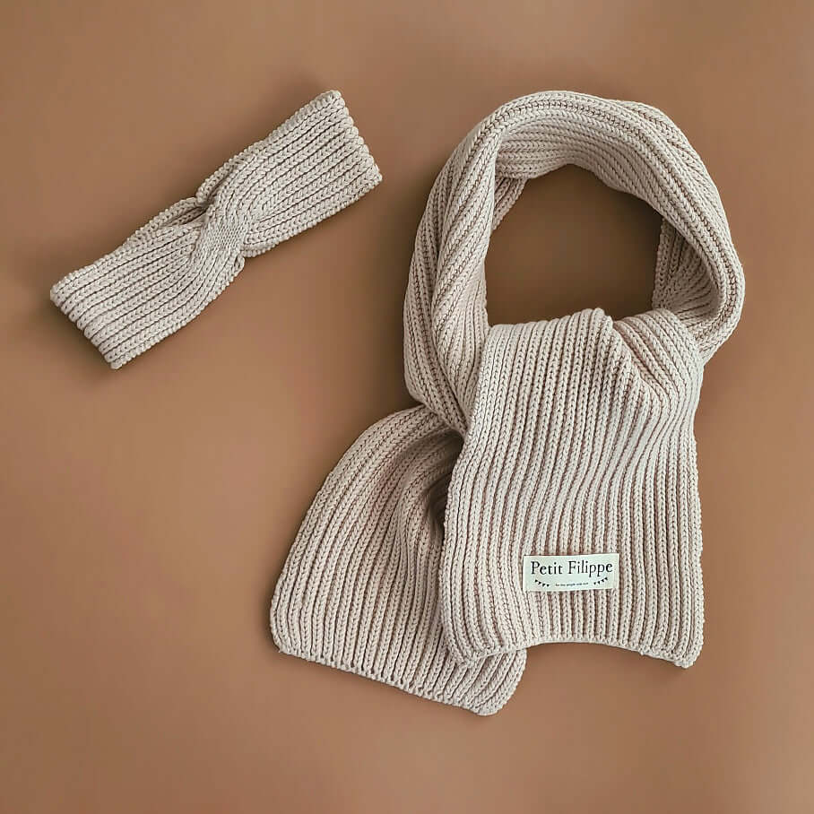 Knitted Headband - Cotton - Oatmeal - Petit Filippe