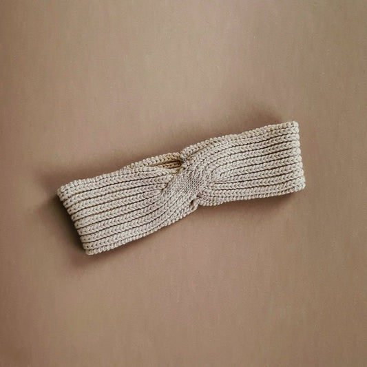 Knitted Headband - Cotton - Oatmeal - Petit Filippe