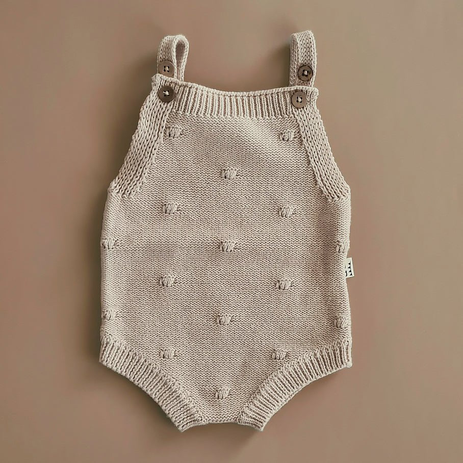 Knitted Jumpsuit - Cotton - Oatmeal - Petit Filippe