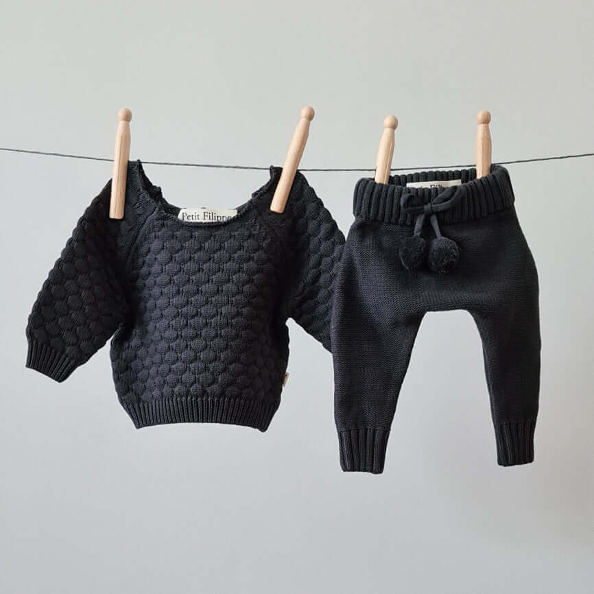 Knitted Pants - Cotton - Graphite - Petit Filippe