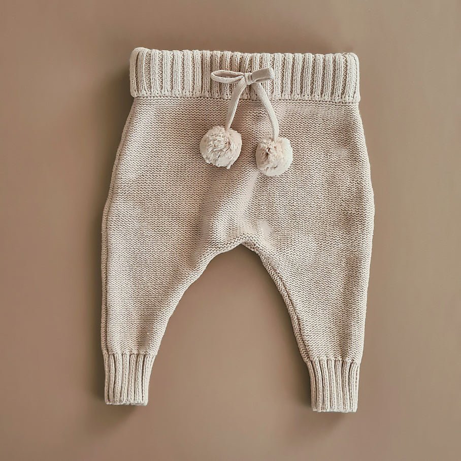 Knitted Pants - Cotton - Oatmeal