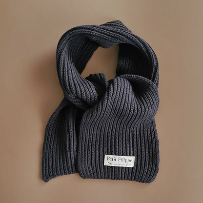 Knitted Scarf - Cotton - Graphite - Petit Filippe