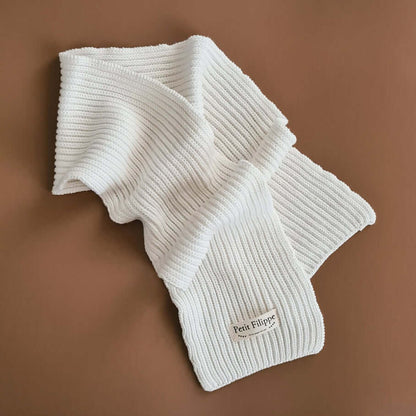 Knitted Scarf Cotton Ivory – Petit Filippe