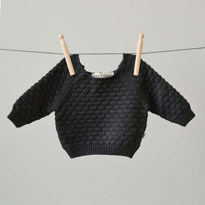 Knitted Sweater - Cotton - Graphite - Petit Filippe