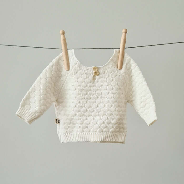 Knitted Sweater - Cotton - Ivory - Petit Filippe