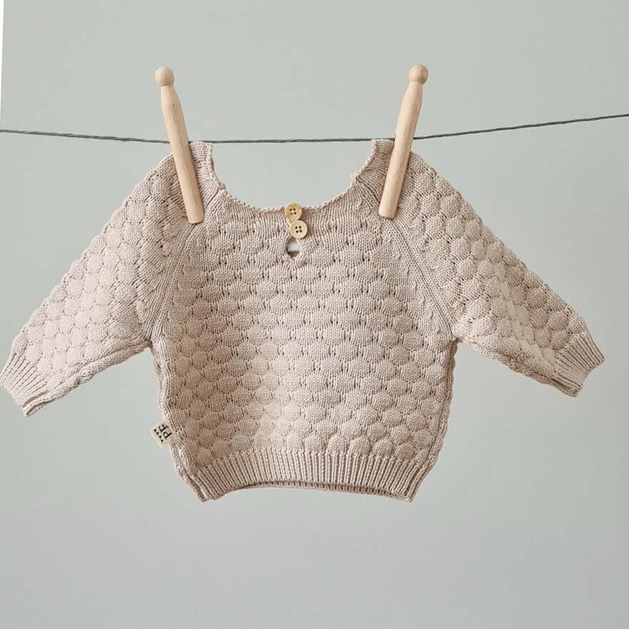 Knitted Sweater - Cotton - Oatmeal