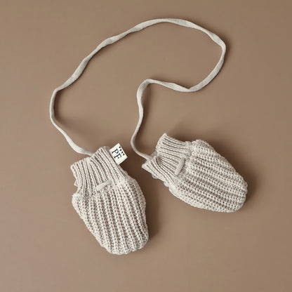 Baby Mittens - Cotton & Fleece - Oatmeal - Petit Filippe