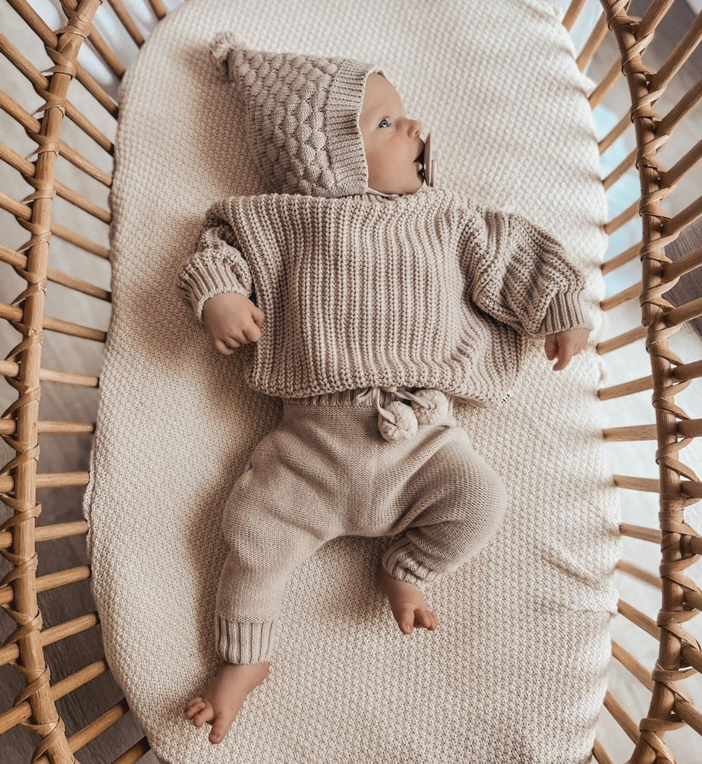 Knitted Pants - Cotton - Oatmeal