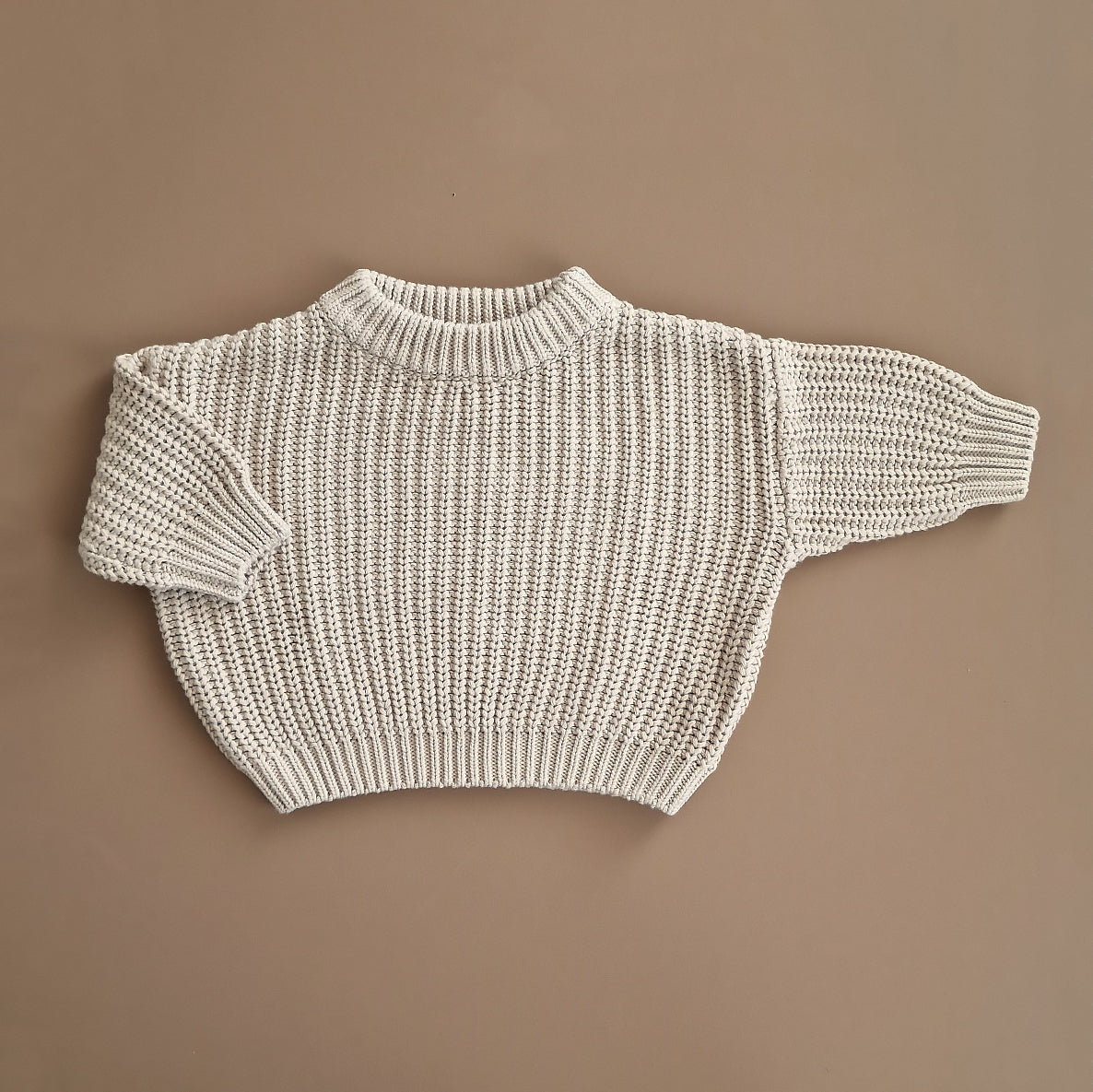 Oversized Sweater - Cotton - Oatmeal - Petit Filippe
